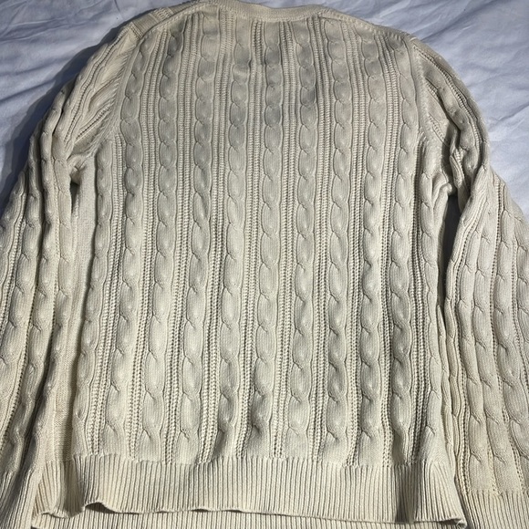 Tommy Bahama Men’s Light Beige 100% Cotton Cable Knit Sweater Size Medium - Picture 6 of 6